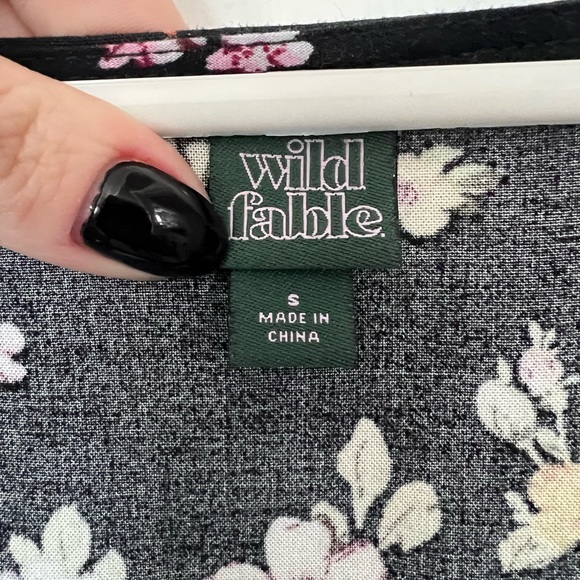 Wild Fable Black Floral Mini Dress sz S - Picture 6 of 6